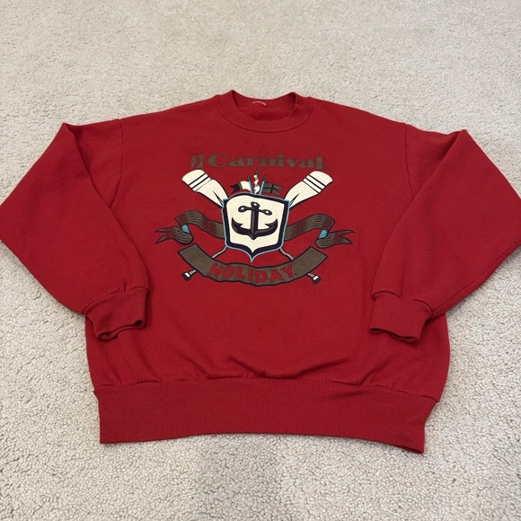 Carnival Tops - Vintage Carnival Cruise Holiday Crewneck Pullover Sweatshirt Red Women's Size S